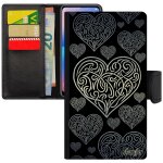 Coque pour iphone xr simili cuir portefeuille c�ur antichoc bumper telephone 4g a clapet image tribal ...