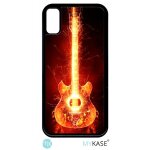 Coque pour iphone xs - blazing guitare - noir