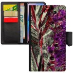 Coque iphone xs cuir rabat portefeuille fleurs telephone original aimante fond design etui nature jolie ...