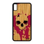 Coque iphone xs max en bois silicone tete de mort color emo unique apple iphone xs max