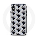 Coque iphone xs max hearts wallpaper black