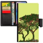 Coque pour iphone xs a rabat portefeuille arbres paysage noir 4g ecologie solide peinture pochette telephone ...