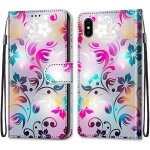 Coque pour iphone xs / iphone x (5, 8 pouces), etui en cuir pu portefeuille housse coque avec 360 degres ...