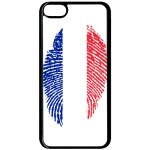 Coque ipod touch 6 - empreinte digitale drapeau france - noir