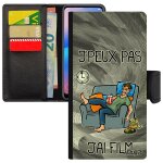 Coque j'peux pas j'ai film samsung galaxy note 10 simili cuir rabat porte cartes smartphone antichoc ...