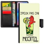 Coque j'peux pas j'ai mojito a rabat pour iphone 14 simili cuir portefeuille porte cartes cocktail rigide ...