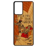 Coque j'peux pas j'dois garder mon chat a52 bois naturel silicone cartoon telephone humoristique de protection ...