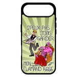 Coque j'peux pas j'dois garder mon flamant rose antichoc pour iphone 17 air silicone humour vert bd texte ...