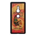 Coque j'peux pas j'suis marraine sony xperia xz2 bois silicone case noir rose humoristique drole humour ...