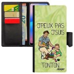 Coque j'peux pas j'suis tonton pour note 8 simili cuir rabat portefeuille porte cartes je smartphone ...