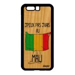 Coque j'peux pas j'vais au mali honor 9 en bois silicone housse rigide telephone