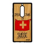 Coque j'peux pas j'vais en suisse nokia 5 bois silicone housse smartphone motif