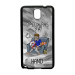 Coque j'peux pas y'a hand pour samsung note 3 silicone humour texte handball bande dessine case gris ...
