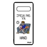Coque j'peux pas y'a hand pour samsung s10 silicone case texte handball etui blanc bande dessine supporter ...