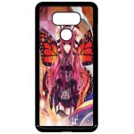 Coque pour lg g6 - fille manga rose - noir