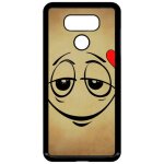 Coque lg g6 - smiley amoureux - noir