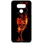Coque pour lg g6 - t�te de mort en feu - noir