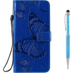 Coque pour lg k61 / q61 / q630, papillon gaufrage housse rtro pu en cuir premium bookstyle flip portefeuille ...