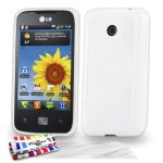 Coque lg optimus hub / e510 - le s blanc silicone souple (tpu) + 3 films Coque lg optimus hub / e510 - le s blanc silicone souple (tpu) + 3 films