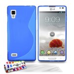 Coque lg optimus l9 - le s bleu silicone souple (tpu) + 3 films Coque lg optimus l9 - le s bleu silicone souple (tpu) + 3 films