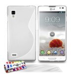 Coque lg optimus l9 - le   s   transparent silicone souple (tpu) + 3 films