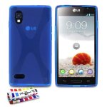 Coque lg optimus l9 - le   x   bleu silicone souple (tpu)