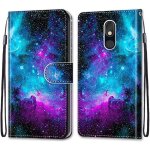 Coque pour lg stylo 5, etui en cuir pu portefeuille housse coque avec 360 degres silicone antichoc protection ...