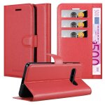 Coque pour lg v60 thinq en rouge cerise housse de protection etui avec fermeture magn�tique, fonction ...