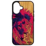 Coque lion pour apple iphone 16 bois silicone lionne design rigide fauve souple pochoir roi animal housse ...