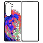 Coque lion galaxy z fold 6 silicone housse etui pochoir telephone lionne roi smartphone street art felin ...