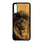 Coque lion samsung galaxy a70 bois silicone fauve felin case design lionne housse roi animal nature gris ...