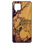Coque loup samsung a42 en bois silicone azteque violet solitaire ethnique peinture fantaisie chien housse ...