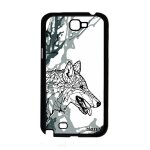 Coque loup samsung galaxy note 2 silicone alpha azteque etui gris noir unique de