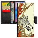 Coque loup pour samsung s20 fe cuir rabat ethnique cover a clapet arbre mechant dessin 4g etui case hiver ...