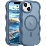 Coque magntique pour iphone 14 iphone 13 [compatible avec magsafe] translucide mat cadre vague boucle ...