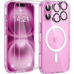 Coque magntique pour iphone 16 aimante avec 2 verre tremp glass et 2 glass camera compatible magsafe ...