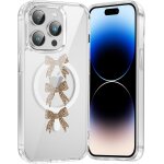 Coque magntique pour iphone 16 pro 6, 3 , aesthetic noeud papillon lopard motif fille dessin etui compatible ...