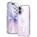 Coque magn�tique pour iphone 17 avec 2 verres tremp�s et 2 cam�ra protecteur, compatible avec magsafe, ...