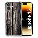 Coque magn�tique compatible magsafe pour iphone 16 plus texture bois