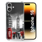 Coque magn�tique compatible magsafe pour iphone 16 voyage angleterre londres vintage