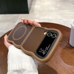 Coque magn�tique pour samsung galaxy z flip 3 / z flip 4 5g, wave frame etui en silicone liquide avec ...