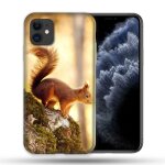 Coque compatible magsafe pour apple iphone 11 (6, 1) animal ecureuil bois