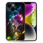 Coque compatible magsafe pour iphone 14 (6. 1) musique partition multicolore Coque compatible magsafe pour iphone 14 (6. 1) musique partition multicolore