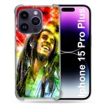 Coque compatible magsafe pour iphone 15 pro plus (6. 7) musique bob marley color