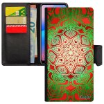 Coque mandala a10 cuir portefeuille spirituel tibetain portable telephone etui femme mobile indien � ...