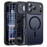 Coque mat magn�tique pour iphone 17 pro - 2 verre tremp�, compatible avec magsafe, protection cam�ra ...
