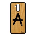 Coque pour mate 20 lite bois silicone anarchie tague case street art noir huawei mate 20 lite