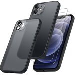 Coque mate compatible iphone 12 (6, 1 pouces) - protection camra surleve + 2 protections ecran, dos ...