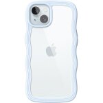 Coque mignon pour iphone 15 6, 1 pouces, etui housse vague cadre forme boucle antichoc pour femmes et ...