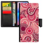 Coque motif cachemire note 10 + plus a rabat color smartphone indienne fantaisie solide multicolore ...